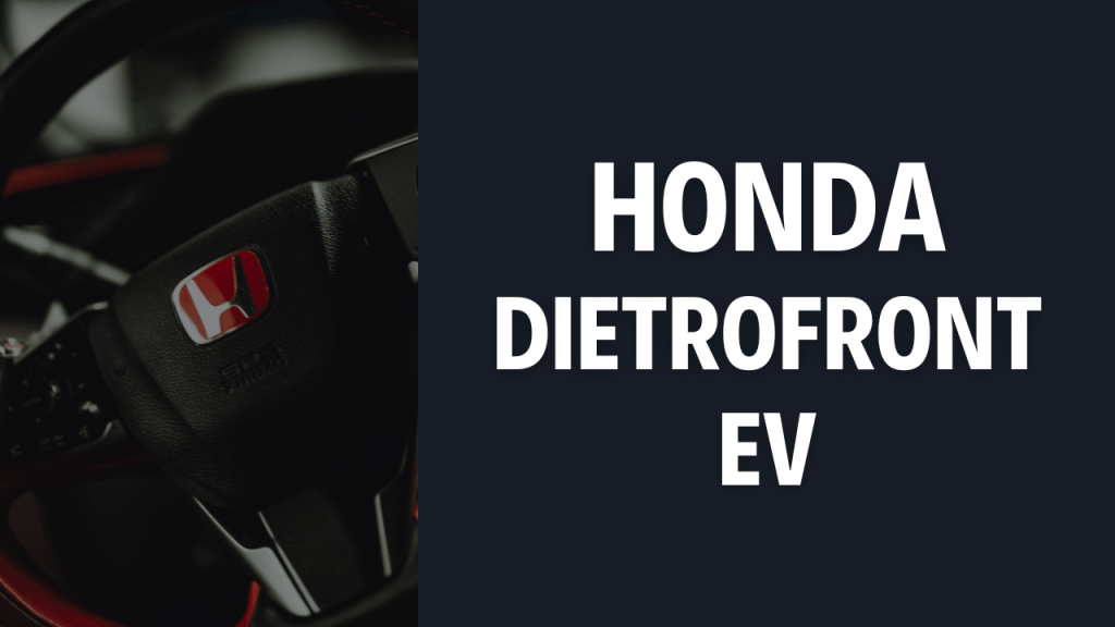 Volante Honda a sinistra con scritta Honda dietrofront EV