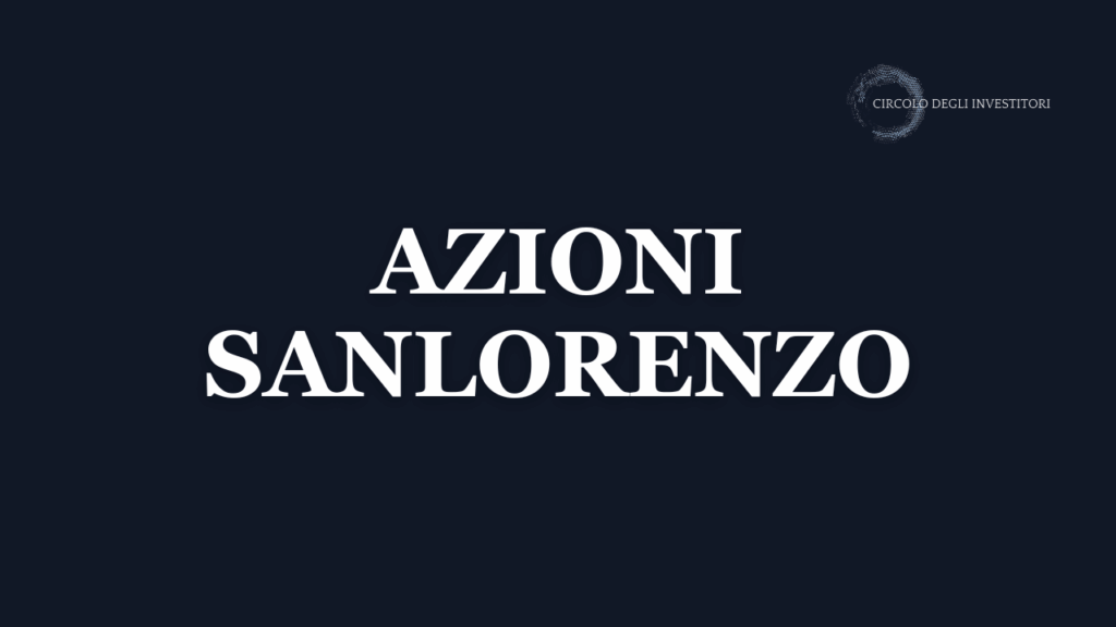 Sfondo neutro blu con scritta Azioni Sanlorenzo