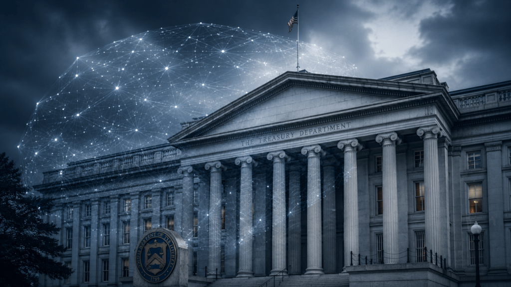 Copertina editoriale su intelligenza artificiale, produttività e traiettoria del debito pubblico americano.