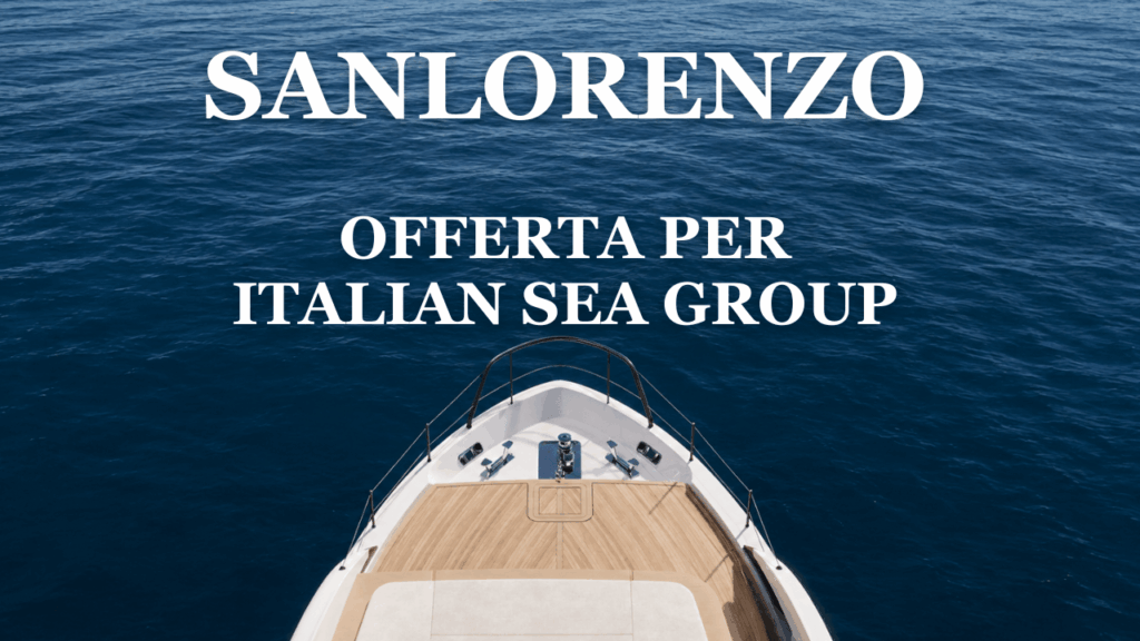 Sanlorenzo in cordata su Italian Sea Group Prua di uno yacht di lusso in navigazione in mare aperto, copertina dell'articolo su Sanlorenzo e l'offerta per Italian Sea Group