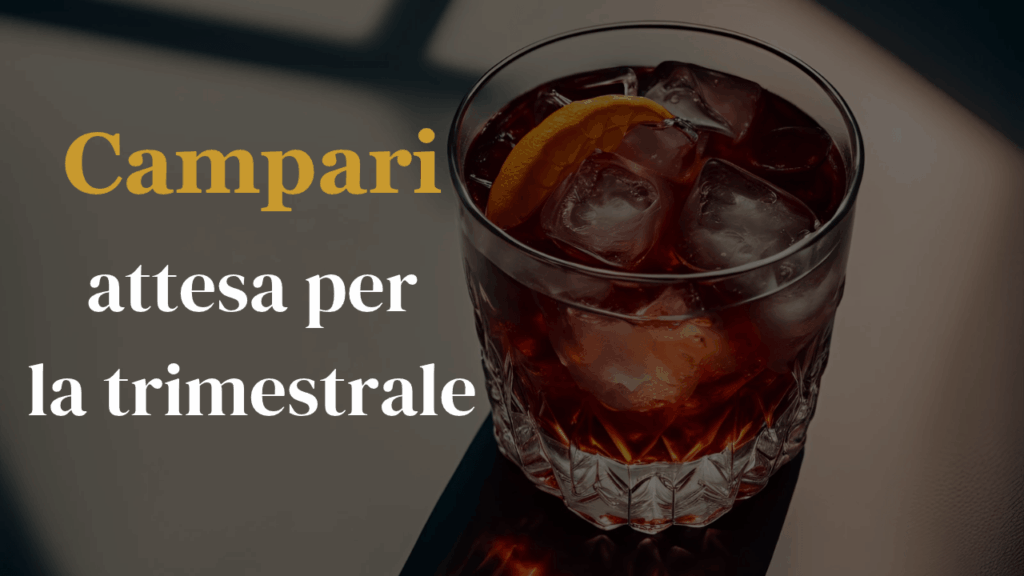 Campari, quarto assalto a 6,8 euro prima della trimestrale Immagine di un drink rosso con scritta "Campari attesa per la triestrale"