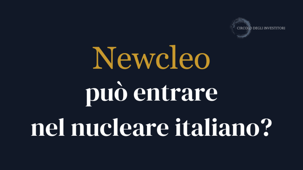 Newcleo può entrare nel nucleare italiano? Copertina a sfondo nacy con scritta centrale "Newcleo può entrare nel nucleare italiano?"